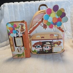 Loungefly Disney Pixar Up Working Buddies Mini Backpack Wallet Set